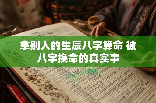拿别人的生辰八字算命 被八字换命的真实事