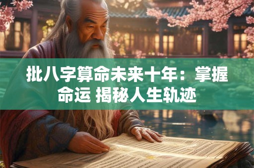批八字算命未来十年：掌握命运 揭秘人生轨迹