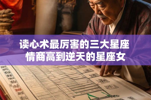 读心术最厉害的三大星座 情商高到逆天的星座女