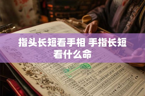 指头长短看手相 手指长短看什么命