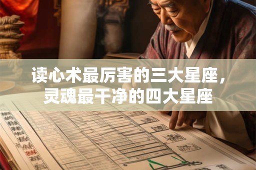 读心术最厉害的三大星座，灵魂最干净的四大星座