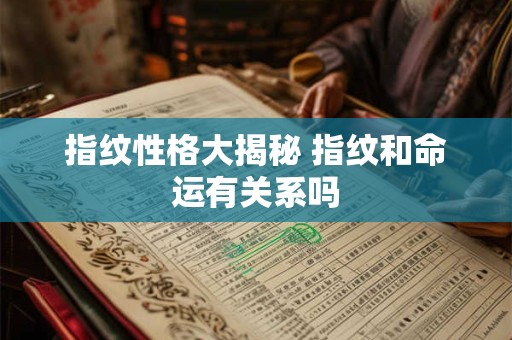 指纹性格大揭秘 指纹和命运有关系吗