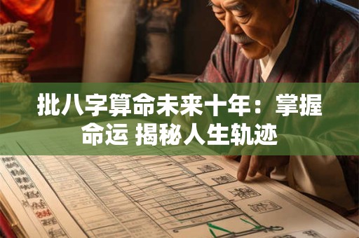 批八字算命未来十年：掌握命运 揭秘人生轨迹