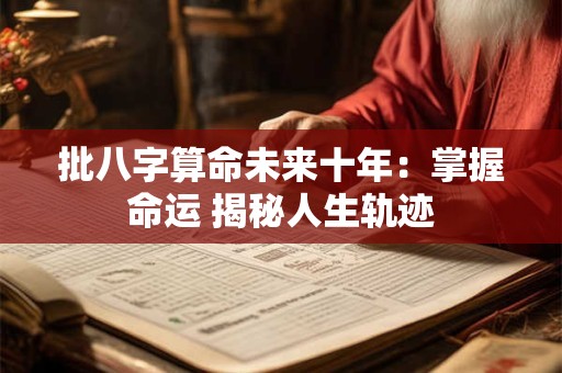 批八字算命未来十年：掌握命运 揭秘人生轨迹