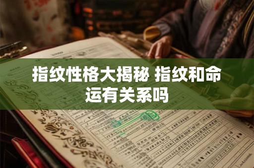 指纹性格大揭秘 指纹和命运有关系吗