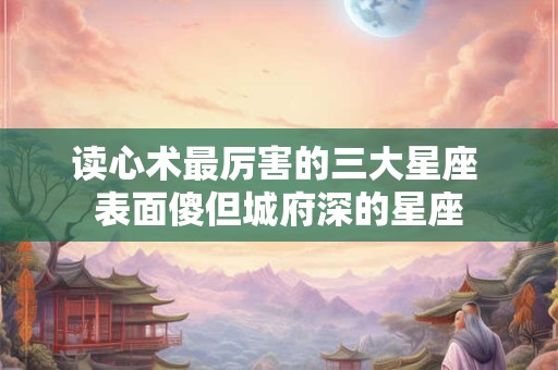 读心术最厉害的三大星座 表面傻但城府深的星座