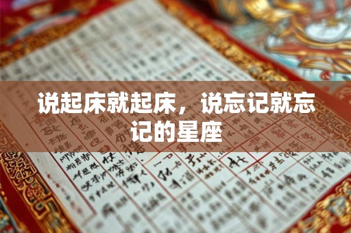 说起床就起床，说忘记就忘记的星座