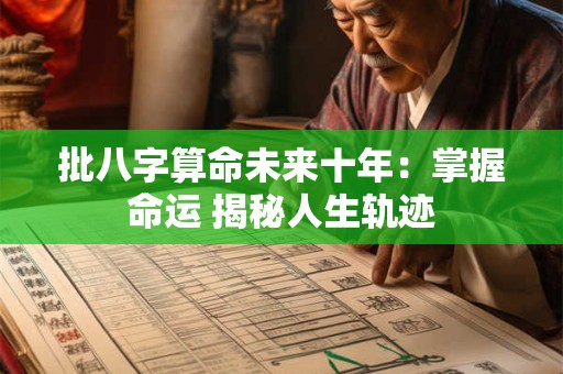 批八字算命未来十年：掌握命运 揭秘人生轨迹