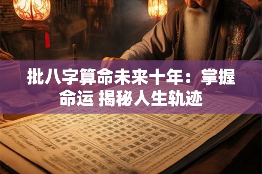 批八字算命未来十年：掌握命运 揭秘人生轨迹