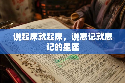 说起床就起床，说忘记就忘记的星座