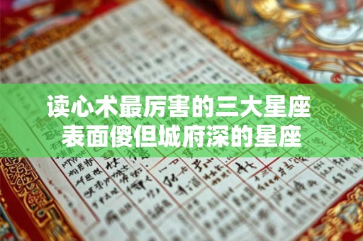 读心术最厉害的三大星座 表面傻但城府深的星座