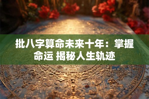 批八字算命未来十年：掌握命运 揭秘人生轨迹