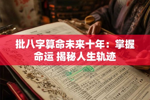 批八字算命未来十年：掌握命运 揭秘人生轨迹