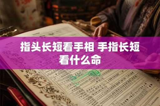指头长短看手相 手指长短看什么命