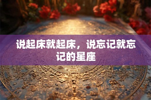 说起床就起床，说忘记就忘记的星座