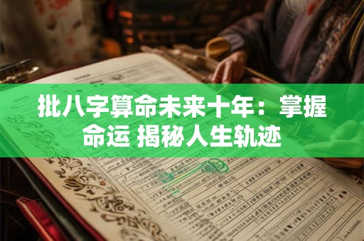 批八字算命未来十年：掌握命运 揭秘人生轨迹