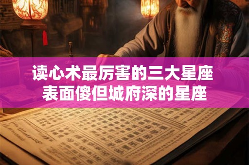 读心术最厉害的三大星座 表面傻但城府深的星座