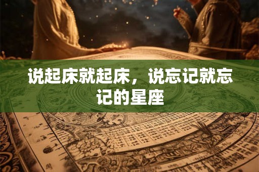 说起床就起床，说忘记就忘记的星座