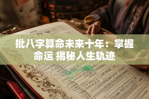 批八字算命未来十年：掌握命运 揭秘人生轨迹