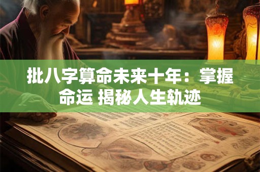 批八字算命未来十年：掌握命运 揭秘人生轨迹