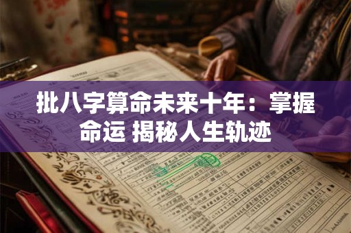 批八字算命未来十年：掌握命运 揭秘人生轨迹