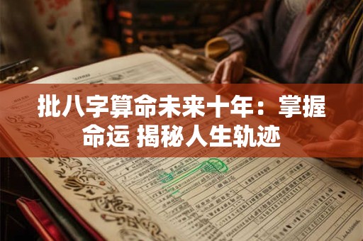 批八字算命未来十年：掌握命运 揭秘人生轨迹
