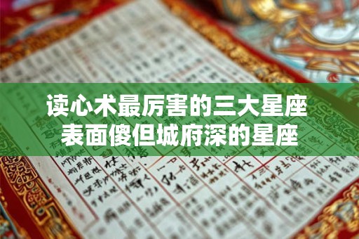 读心术最厉害的三大星座 表面傻但城府深的星座