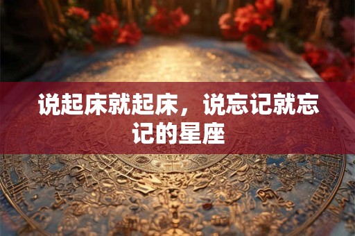 说起床就起床，说忘记就忘记的星座