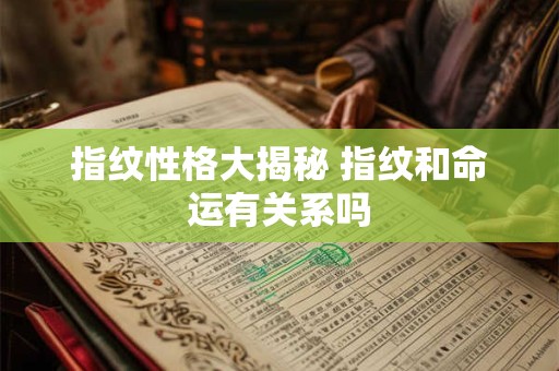 指纹性格大揭秘 指纹和命运有关系吗