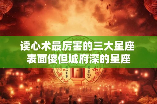 读心术最厉害的三大星座 表面傻但城府深的星座