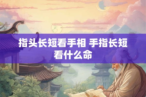 指头长短看手相 手指长短看什么命