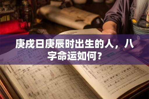 庚申日壬午时出生的人，八字命运如何？