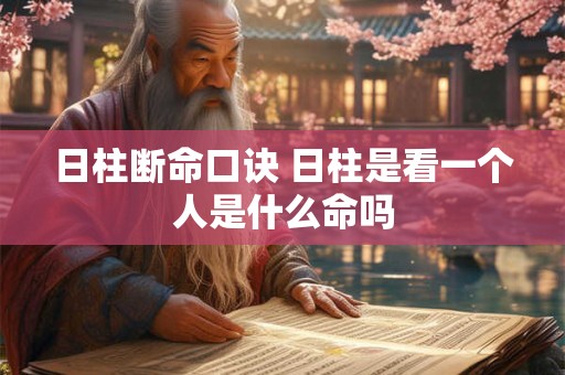 日柱断命口诀 日柱是看一个人是什么命吗