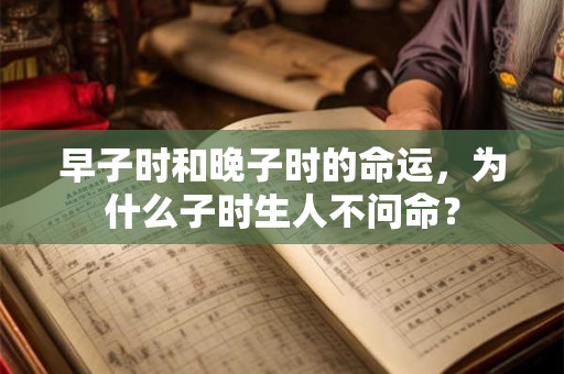 早子时和晚子时的命运，为什么子时生人不问命？