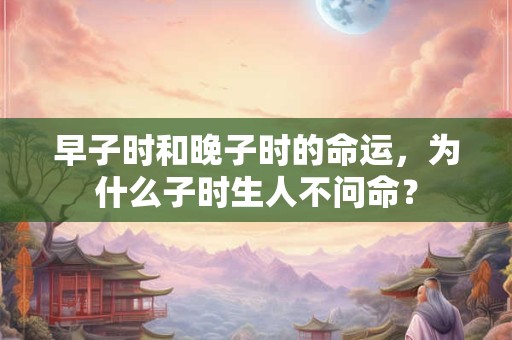 早子时和晚子时的命运，为什么子时生人不问命？