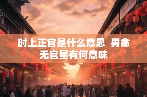 时上正官是什么意思  男命无官星有何意味