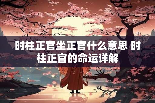 时柱正官坐正官什么意思 时柱正官的命运详解