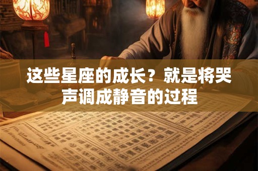 这些星座的成长？就是将哭声调成静音的过程