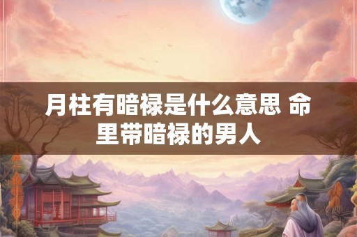 月柱有暗禄是什么意思 命里带暗禄的男人