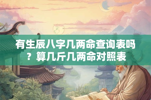 有生辰八字几两命查询表吗？算几斤几两命对照表