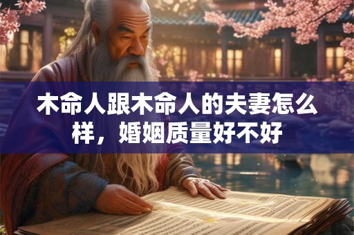 木命人跟木命人的夫妻怎么样，婚姻质量好不好