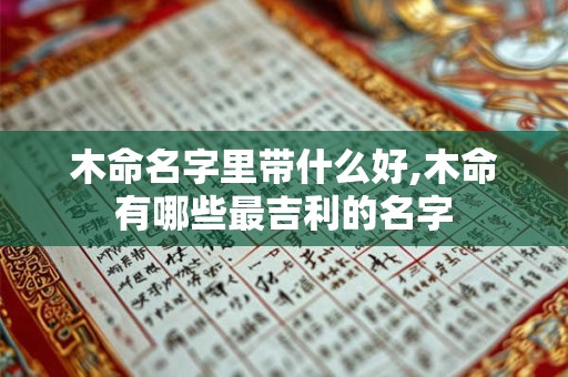 木命名字里带什么好,木命有哪些最吉利的名字