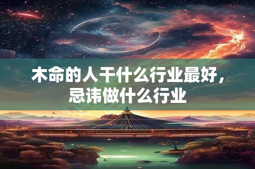 木命的人干什么行业最好，忌讳做什么行业