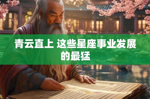 青云直上 这些星座事业发展的最猛