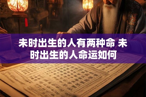 未时出生的人有两种命 未时出生的人命运如何