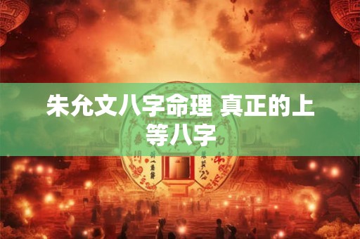 朱允文八字命理 真正的上等八字