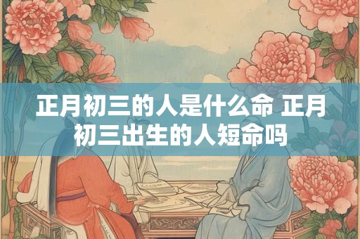 正月初三的人是什么命 正月初三出生的人短命吗
