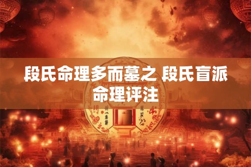 段氏命理多而墓之 段氏盲派命理评注