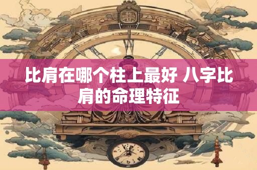 比肩在哪个柱上最好 八字比肩的命理特征