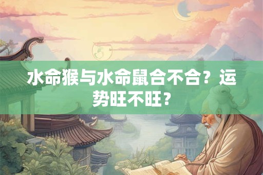 水命猴与水命鼠合不合？运势旺不旺？